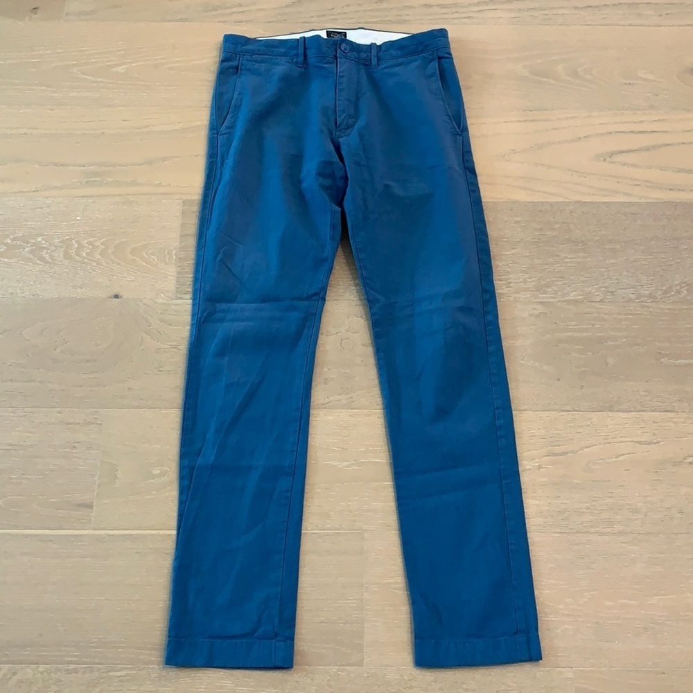 J CREW 484 stretch teal blue khakis dress pants golf pants tech pants 30x29